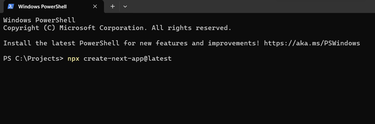 npx create-next-app@latest my-blog