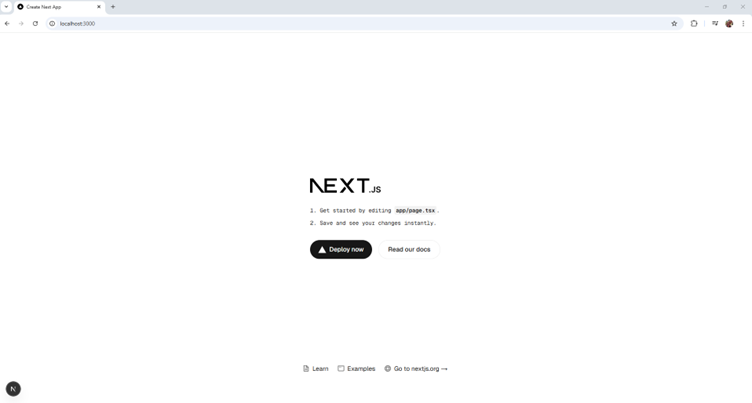 NextJS starting application