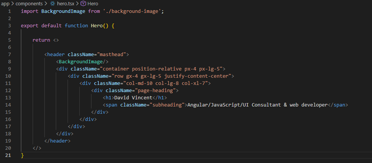 Add Hero function component